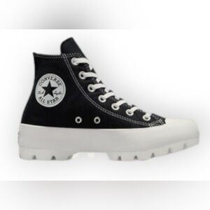 Converse All Star Lugged Black & White Platform Hightop Canvas Sneakers Size 9.5